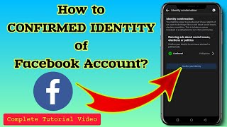 How to CONFIRM IDENTITY of Facebook Account [upl. by Daitzman]