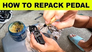 How To RepackReplace Bike Pedal Bearing  Paano MagrepackMagpalit Ng Bearings Sa Pedal [upl. by Matronna]