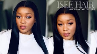 Most realistic natural looking yaki wig Glueless ready to wear  ISEE HAIR [upl. by Braun]