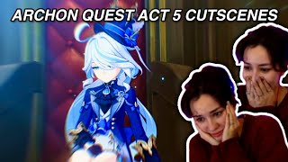 Dish Reacts to Fontaine Archon Quest Act V Cutscenes  Genshin Impact [upl. by Surtemed460]