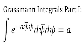 Grassmann Integrals Part I  Intro to Grassmann Variables and the 2D Gaussian [upl. by Vigen131]