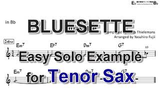 Bluesette  Easy Solo Example for Tenor Sax [upl. by Juditha850]