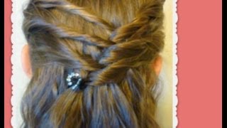 Half Up Hairstyle Tutorial Criss Cross Twists For Medium Hair Long Hair [upl. by Selym975]