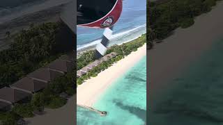 Soft SeaPlane landing at Atmosphere Kanifushi Maldives 🛩️ maldives seaplane [upl. by Misha]