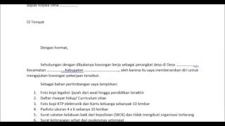 CONTOH SURAT LAMARAN KERJA PERANGKAT DESA SAJA [upl. by Sher]