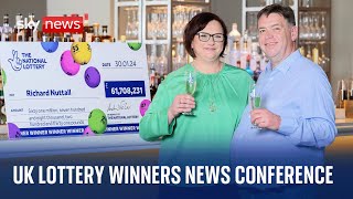 UK Lottery winners hold news conference after winning over £61million on the EuroMillions [upl. by Trebloc]