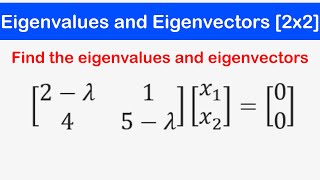 🔷14  Eigenvalues and Eigenvectors of a 2x2 Matrix [upl. by Sonnnie]