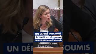 Un député insoumis brandit un drapeau de la Palestine dans l’hémicycle de l’Assemblée nationale [upl. by Joash]