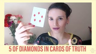 ♦️ 5 FIVE OF DIAMONDS  Improving on Value  Meaning Including Birth Card [upl. by Eniamrej18]