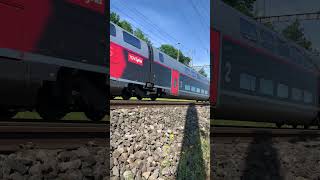 Trains in Switzerland  TGV Lyria train railway trainspottingsoundswitzerlandTGV [upl. by Nostaw824]