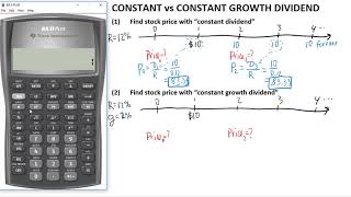 Find stock price  quotconstantquot vs quotconstant growthquot dividends [upl. by Eignav]