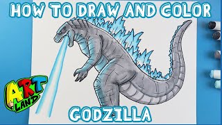 How to Draw and Color GODZILLA [upl. by Dirraj]