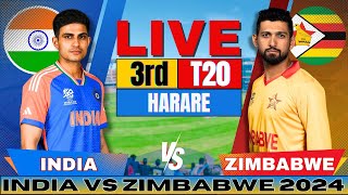 🔴 India vs Zimbabwe 3rd T20I Live Match Score amp Commentary  IND vs ZIM Live Cricket Match Today [upl. by Eeima]