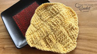 Crochet Entrelac Textured Dishcloth [upl. by Asil]