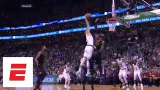 Jayson Tatums posterizing dunk on LeBron James Angles and reactions from around the world  ESPN [upl. by Ettenoitna]