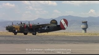 B24 Liberator warmup amp TakeOff [upl. by Clim751]