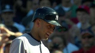 Derek Jeter exits to an ovation after final atbat at Fenway Park [upl. by Amis]