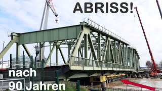 Abriss der Drehbrücke Bremerhaven  Havarie nach 90 Jahren Dienstzeit [upl. by Asher]