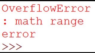 OverflowError math range error Python Error Debugging [upl. by Suhploda]