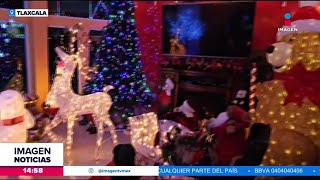 Casas de Tlaxcala son adornadas con miles de luces navideñas  Noticias con Crystal Mendivil [upl. by Eddra]