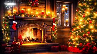 Classic Christmas Music with Fireplace 🎅🏼 Top Christmas Songs 🎄 Christmas Tree amp Holiday Sceneny [upl. by Damalus101]