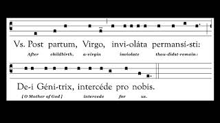 Post Partum Virgo Alleluia Verse Simple Mode VIII Gregorian Chant [upl. by Htebirol]