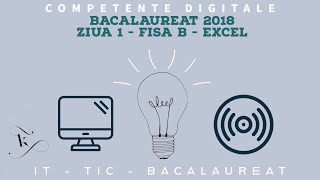 Bacalaureat 2018  Competente Digitale  Ziua 1  Fisa B  Excel [upl. by Ettesel235]