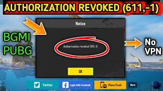 Authorization revoked 6111 Pubg BGMI authorization revoked 611 problem Fix New update ll [upl. by Alyam744]