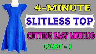 Slitless Kurti Top Cutting Easy Method Part  1 [upl. by Settle]