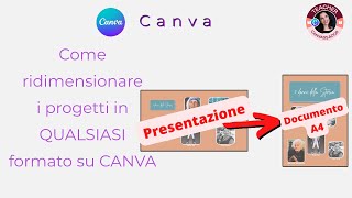 Come ridimensionare i progetti in QUALSIASI FORMATO su CANVA [upl. by Namara326]