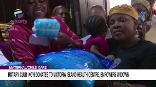 Rotary Club Ikoyi Donates To IruVI Health Centre Empowers Widows [upl. by Coridon748]