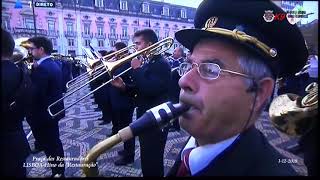 Hino Maria da Fonte Restauração e Nacional tocado por 1800 músicos na Praça dos Restauradores [upl. by Aissirac]