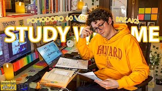 STUDY WITH ME LIVE POMODORO  6 HOURS STUDY CHALLENGE ✨ Harvard Student Relaxing Rain Sounds [upl. by Kos]