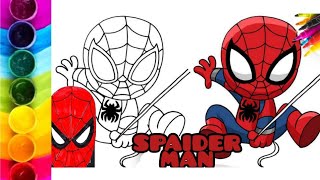 Easy spider man drawing for kids how to draw spider manBeautiful and easy painting [upl. by Nonnah576]