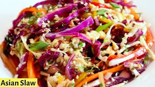 crunchy Asian slaw without mayonnaise  salad recipes  Easy Asian slaw recipe [upl. by Brade]