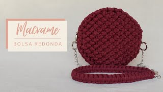 MACRAME PASSO A PASSO  Bolsa redonda feita com fios de malha [upl. by Leinaj284]