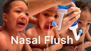 NOSE CLEANING  Nasal Flush For Kids [upl. by Silvers]