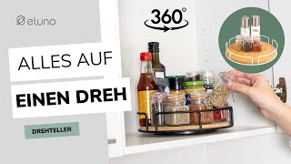 Drehbares Gewürzregal aus Metall mit Bambusboden Lazy Susan Schrankorganizer  Drehteller  eluno [upl. by Gaye]