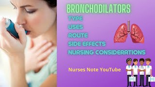 Bronchodilators Uses Type Administration Side Effects  Bronchodilator Drugs [upl. by Helprin]