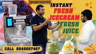 Franchise అక్కర లేని Instant Fresh IceCream With FreshJuice make on Snow Ice Machine BINGSU COOLEX [upl. by Parthinia]