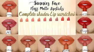 Sunnies Face Fluffmattes Complete Shade Lip Swatch  LUNA [upl. by Kilar]