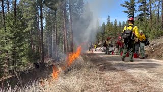 Bitterroot National Forest conducts prescribed burn near Stevensville [upl. by Trelu]