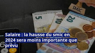 Salaire  la hausse du smic en 2024 sera moins importante que prévu [upl. by Terrag]