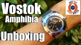 Unboxing the legendary Vostok Amphibia 710634 quotScuba Dudequot [upl. by Ativad743]