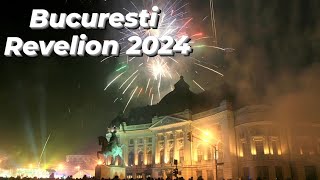 Artificii Revelion 2024 Piata Constitutiei Bucuresti • 4K [upl. by Yalc]