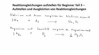 Reaktionsgleichungen aufstellen für Beginner Teil 3  Aufstellen und Ausgleichen [upl. by Bree]