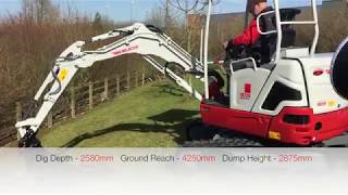 Takeuchi TB225 Mini Excavator Video 2018 [upl. by Anilac]