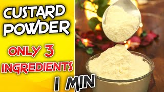 1Min Only 3 Ingredients Instant Custard Powder Recipe  No Cooking Homemade Custard Powder Eggless [upl. by Sandberg798]