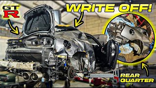 HOW BAD IS THE DAMAGE ON MY CRASHED NISSAN R35 GTR PT2 [upl. by Baptlsta]