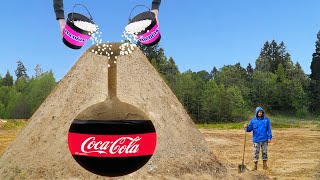 Experiment Giant Volcano with Coca Cola VS Mentos Volcanic Eruption [upl. by Dlorej662]